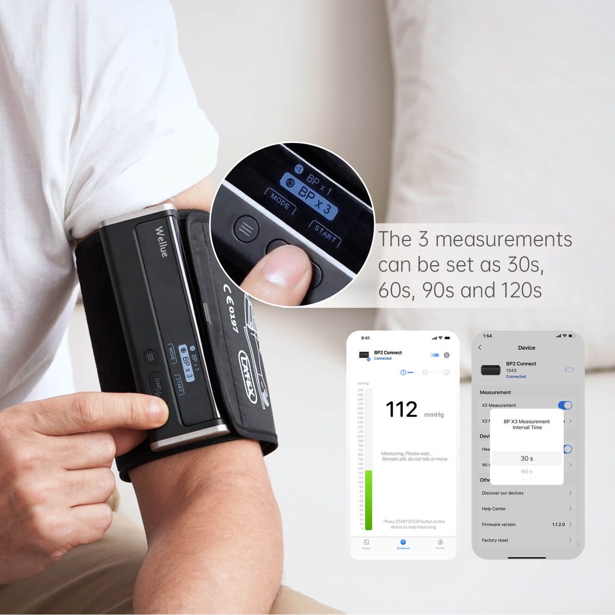 Wellue Blood Pressure Monitor for Home use, Wireless Upper Arm Cuff,  Bluetooth BP Machine with Free APP, Rechargeable & Portable Device for  Adults, BP