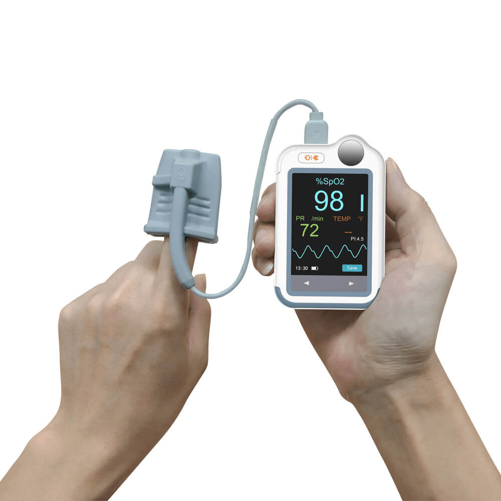 Monitor de ECG con pantalla táctil y oximetría para ECG de comprobación puntual y monitorización de oxígeno en sangre
