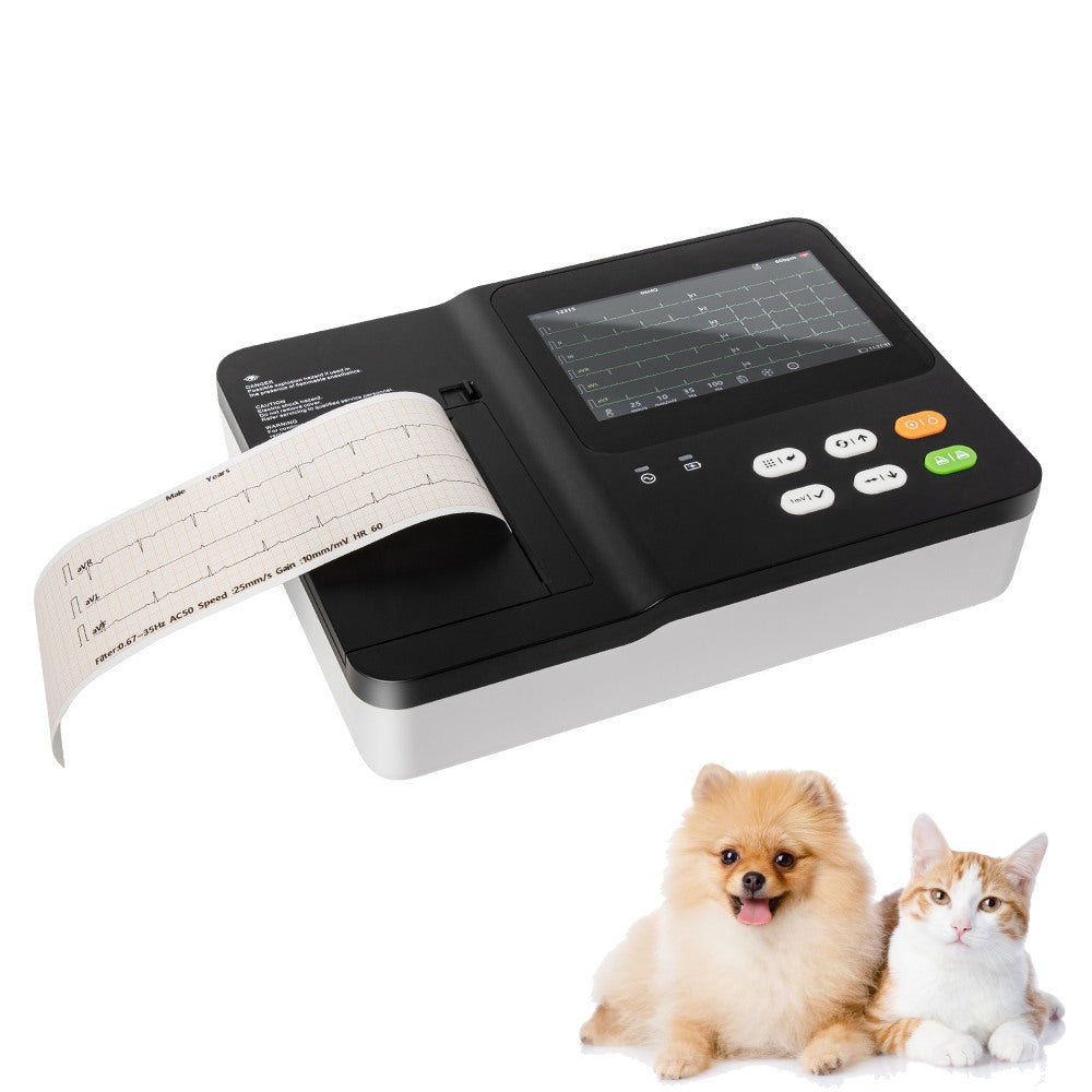 Touchscreen Veterinary 7 Leads ECG/EKG Machine with Interpretation, Accurate & Efficient Cardiac