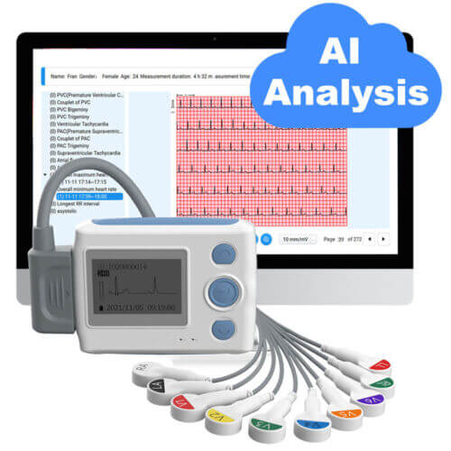 FDA 24 Hours Dynamic ECG Holter 12 Channel EKG Recorder  Analyzer+Software,USA 