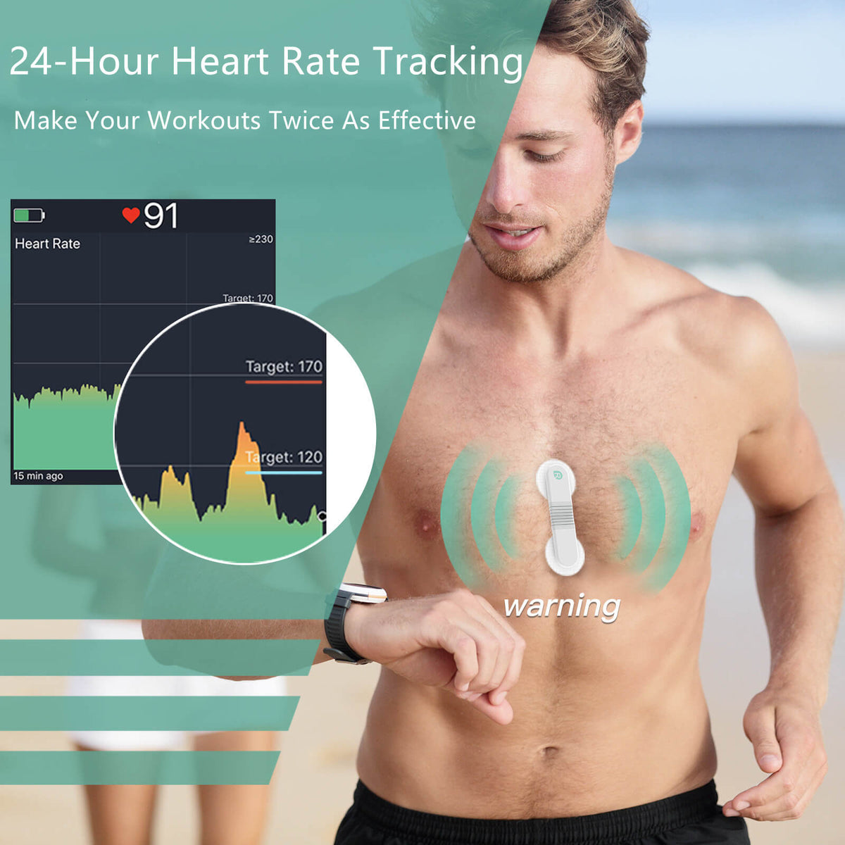 Professional Heart Rate Monitor for Sports. Chest Strap-free, no