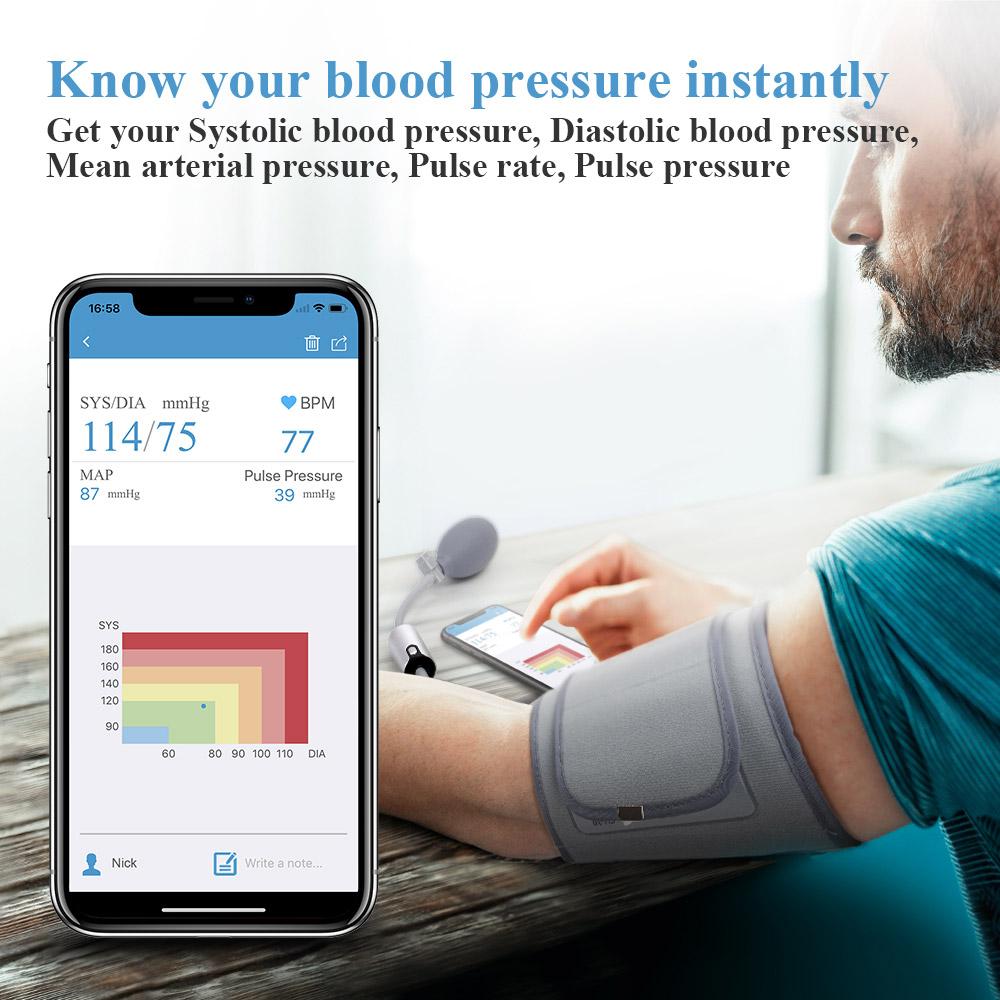 Wellue AirBP Manual Blood Pressure Monitor. Sphygmomanometer Tracks  Long-term Blood Pressure. Readings on app available.
