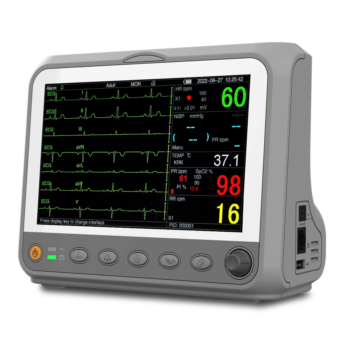 Portable Vital Signs Monitor for ECG, Oxygen & Blood Pressure