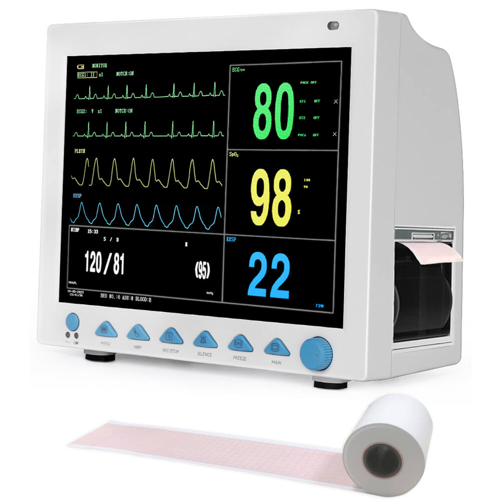 12-Inch Patient Monitor, FDA-Cleared, EtCO2, ECG, Oxygen Saturation ...