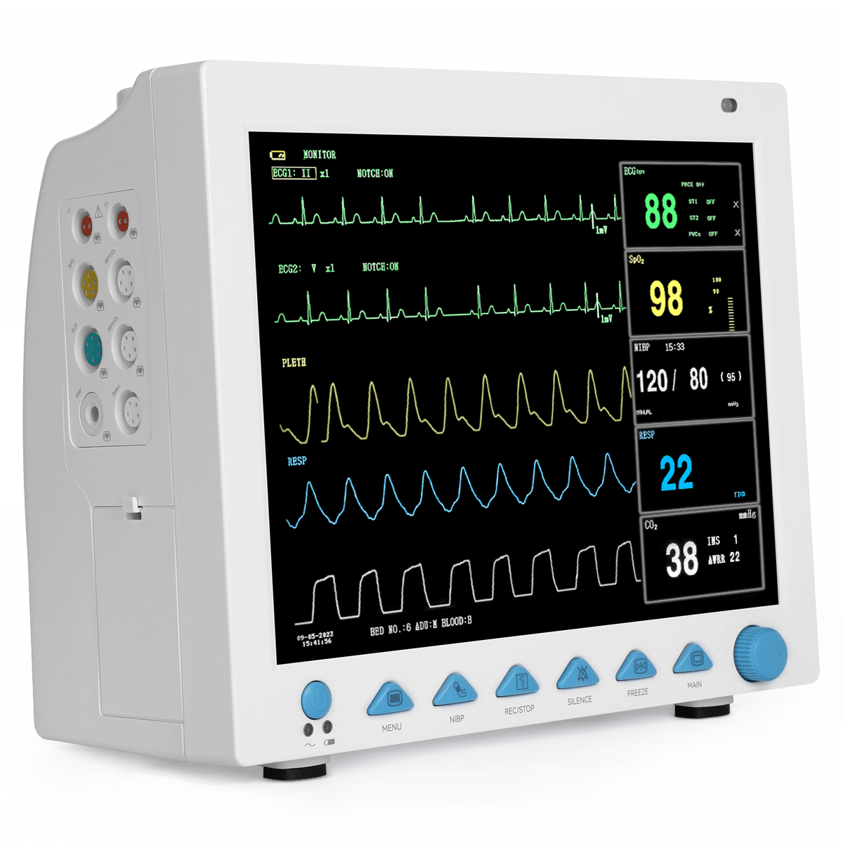 12-Inch Patient Monitor, FDA-Cleared, EtCO2, ECG, Oxygen Saturation ...