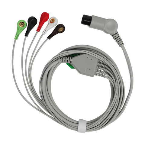 Cable de ECG para monitor de paciente con pantalla táctil de 8 pulgadas (5 derivaciones)