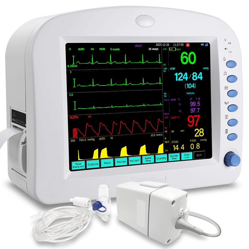 Patient Monitor EtCO2 Multi-parameter Vital Signs monitor, 10.4-inch ...