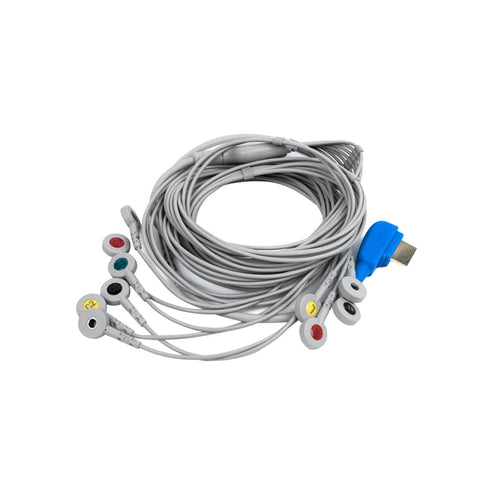 Cables conductores para máquina de ECG de bolsillo de 12 derivaciones, etiqueta IEC