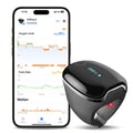 Wellue O2Ring-S smart ring with ViHealth app showing real-time oxygen and pulse data