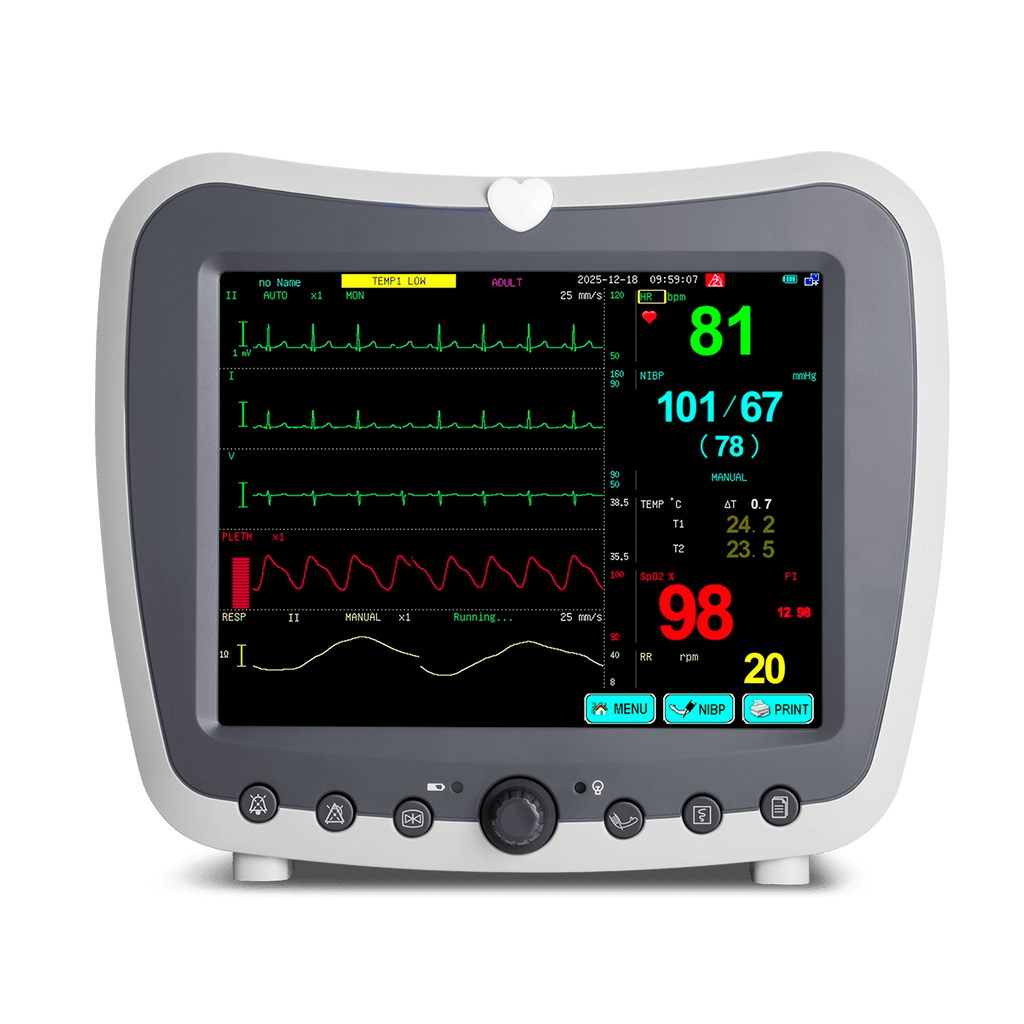 portable patient monitor with built-in printer