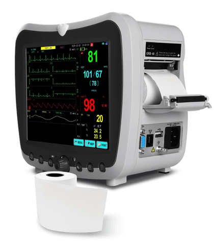 portable patient monitor with touchscreen and built-in printer