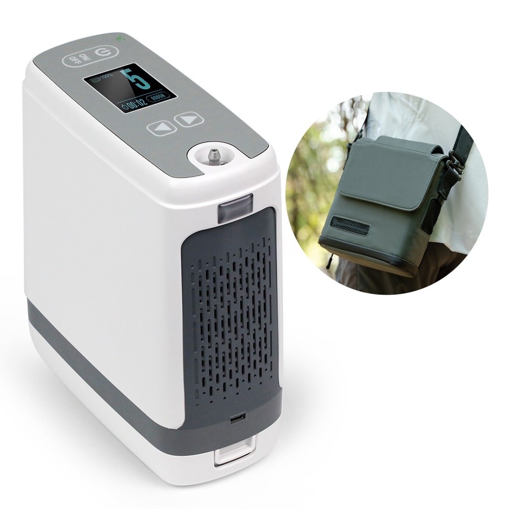 Portable Oxygen Concentrator (Pulse Flow) with Up to 5.5-Hour Battery ...