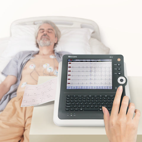 Use the Biocare iE6 6-Channel ECG Machine to perform ECG test for the patient with great efficiency