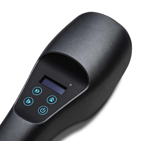 Close-up of the Wellue 308nm targeted UVB phototherapy device with digital display and four-button controls