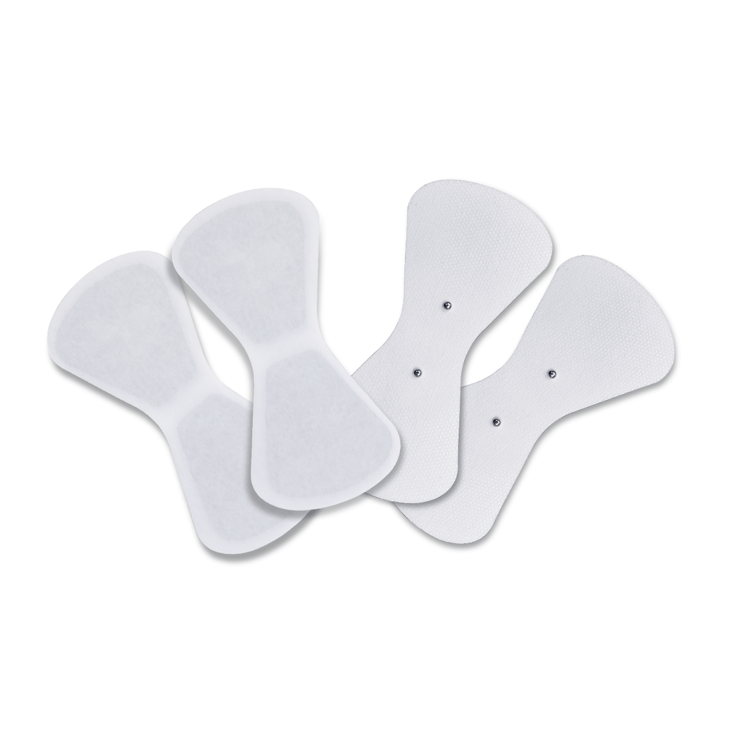 Pack of 4 replacement electrode pads for Wellue cable-free wireless 4-channel TENS therapy device pods (removable snap-on pads)