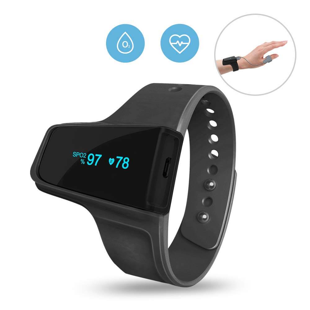 Wellue Checkme™ O2 Continuous Wrist Oxygen Monitor with 72-Hour Extra ...