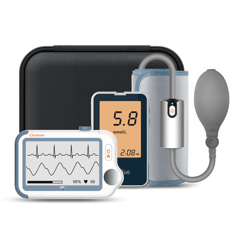 Checkme Pro Vital Signs Health Monitor for ECG, Oxygen Level, Heart Rate,  Blood Pressure and Temperature. – Wellue