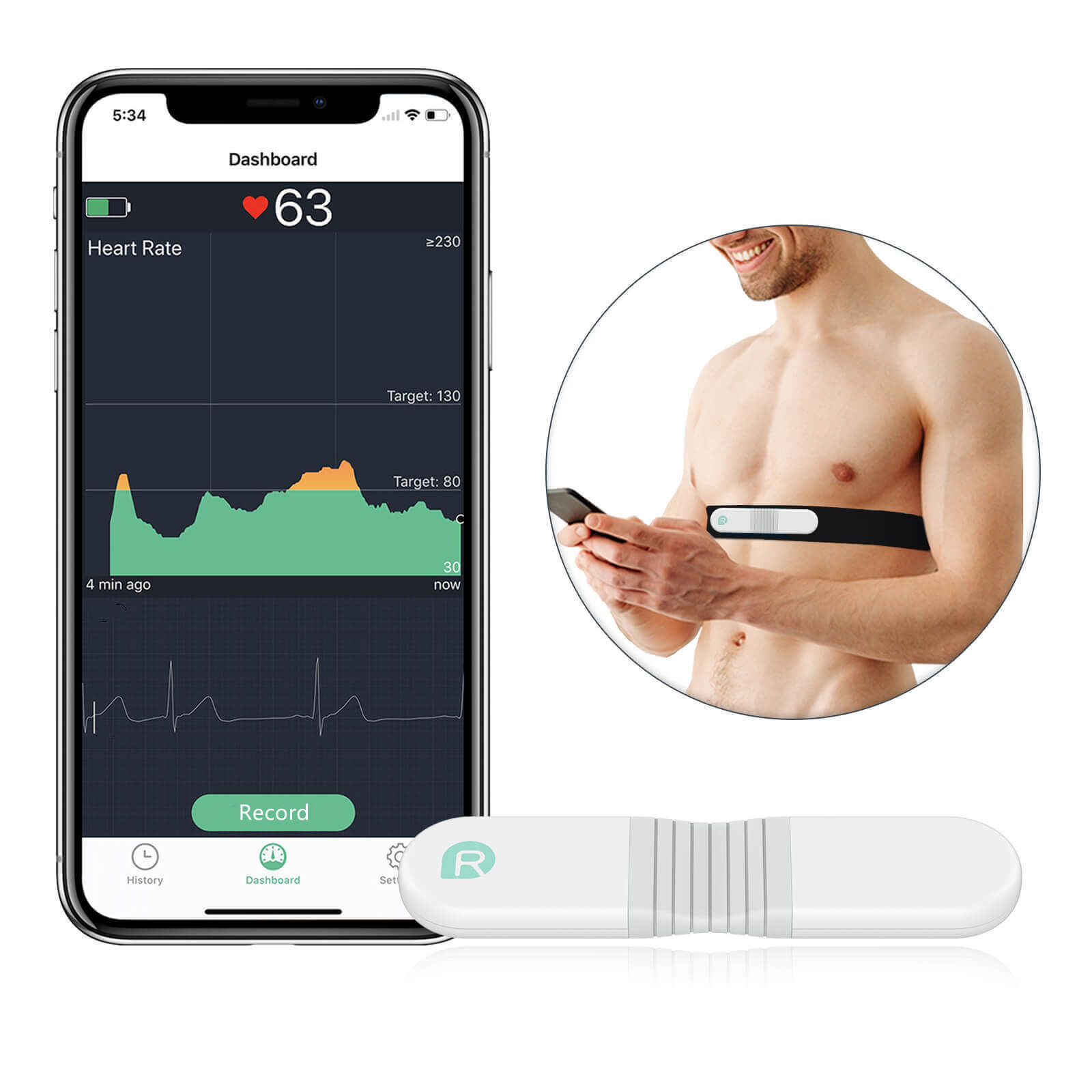 Professional Heart Rate Monitor for Sports. Chest Strap-free, no