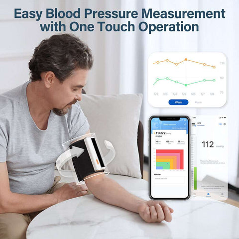 Checkme BP2A Blood Pressure Monitor for Home Use Upper Arm - Bluetooth BP Machine Cuff, Accurate Digital Readings in 30 Seconds, Unlimited Data Stored