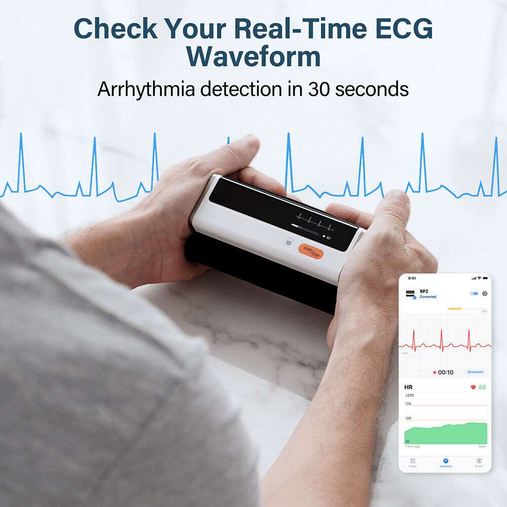 ecg wavefroms tracking by handholding the bp monitor