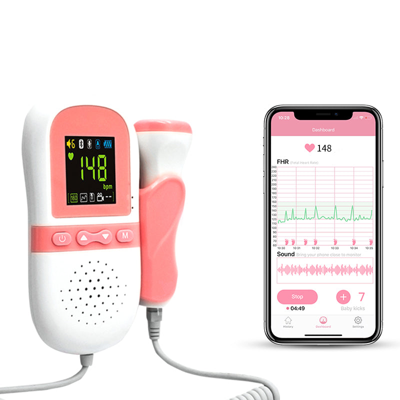 Fetal Doppler with Hear Fetal Heartbeat at Home, High 3.0 MHz Probe – Wellue