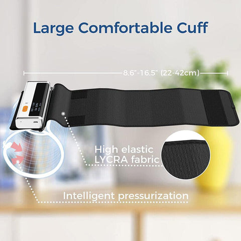 large comfortable cuff of the upper arm blood pressure monitor