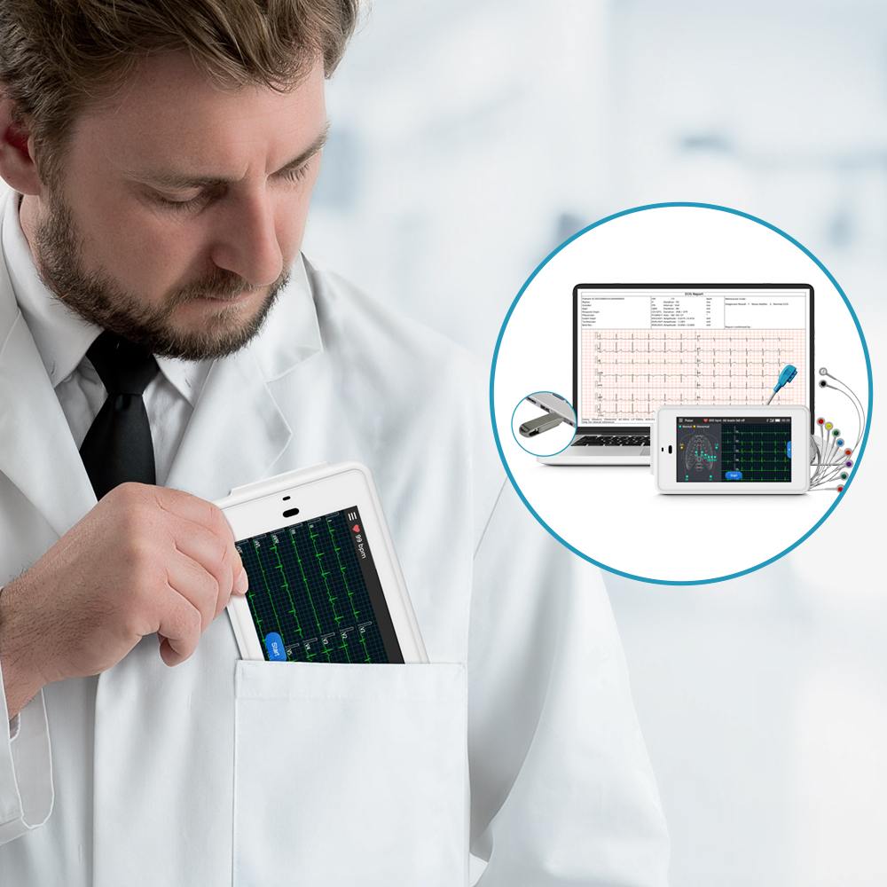 Mobile 6/12-Lead EKG/ECG Machine Fits into Your Pocket, with Auto ...